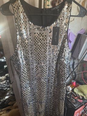 Silver Sequin Prom Dress